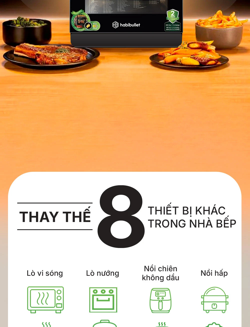 Nồi chiên hấp hơi nước Habibullet Vitasteam FHB18 PLUS BH245145 6